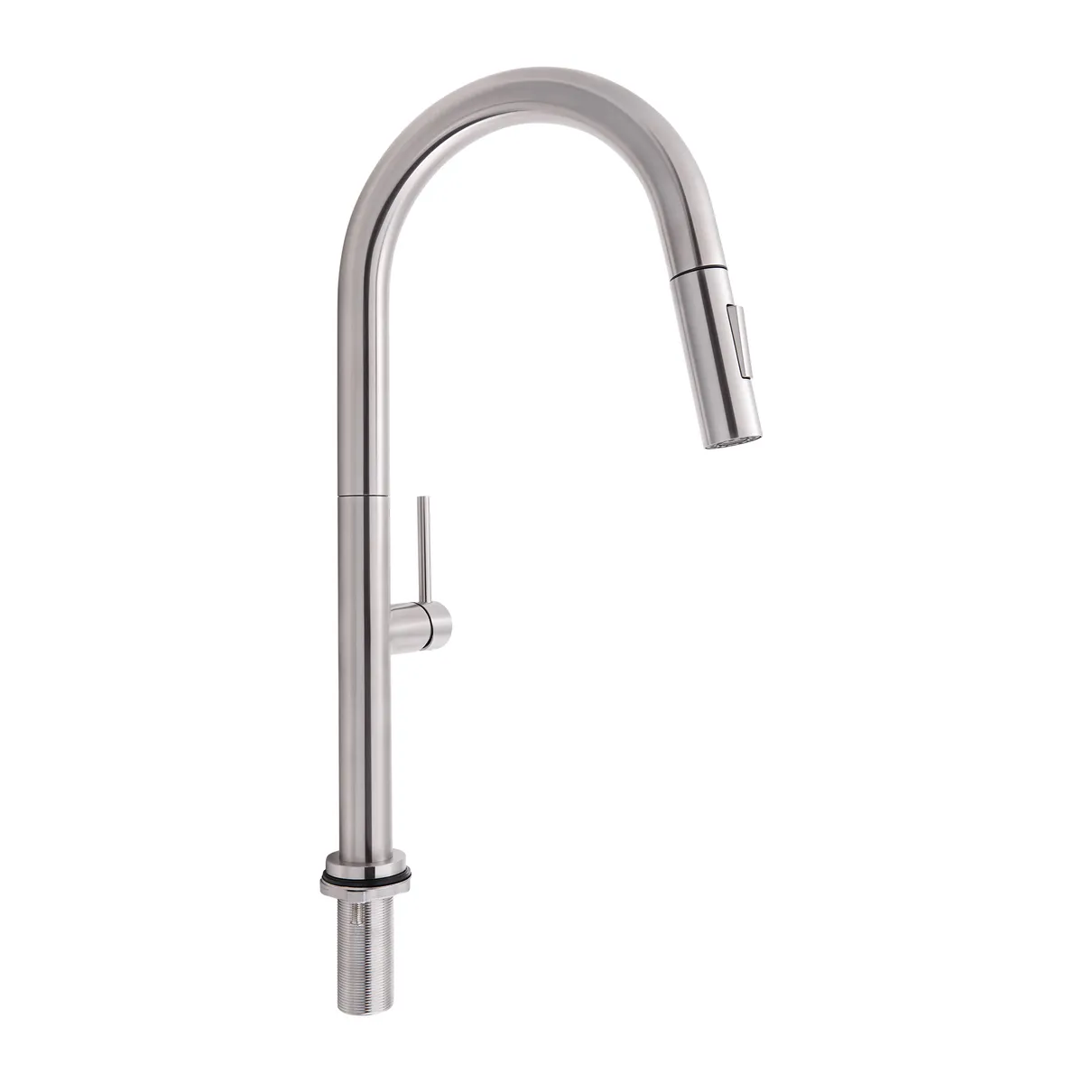 Змішувач для кухні Lenicka, Brushed Nickel PVD (k35) з висувним виливом QTLEN9138103UN Qtap, фото 1