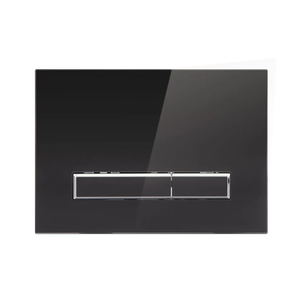 Клавіша змиву Nest 175х245х4 мм, Glass Black, лінійна QT0111V1107GB Qtap, фото 1