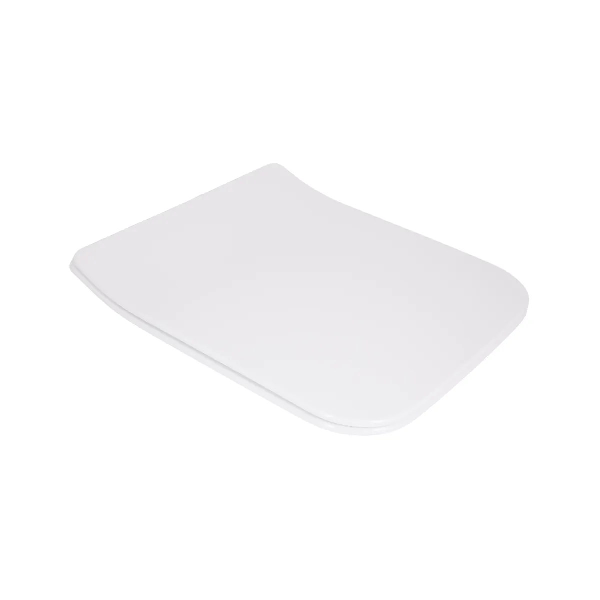 Сидіння для унітаза (Crow 520,640) 430x345x40 мм, White, з мікроліфтом, Slim Duroplast, Quick Release QT99SC2170W Qtap, фото 1