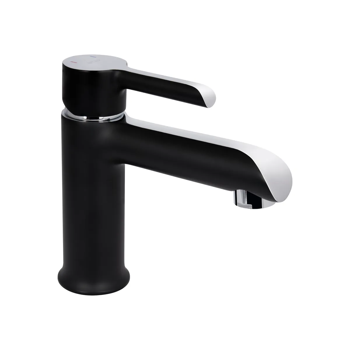 Змішувач для раковини низький Grand, Chrome/Black (k35) QTGRABCR001F Qtap, фото 1