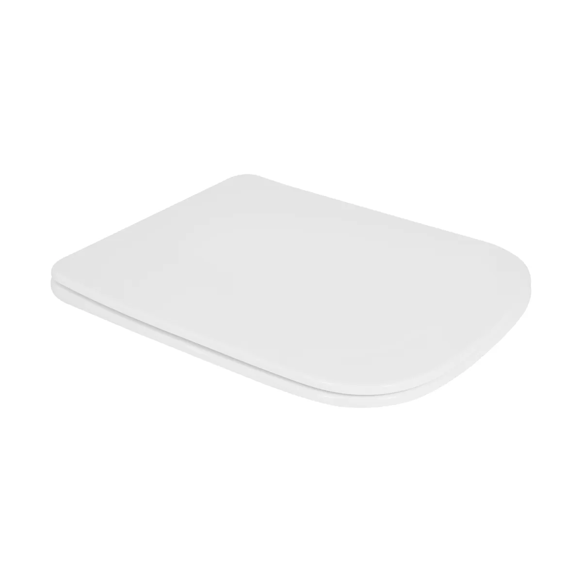 Сидіння для унітаза (Crow 490) 422x344x39 мм, White, з мікроліфтом, Slim Duroplast, Quick Release QT99SC5171W Qtap, фото 1