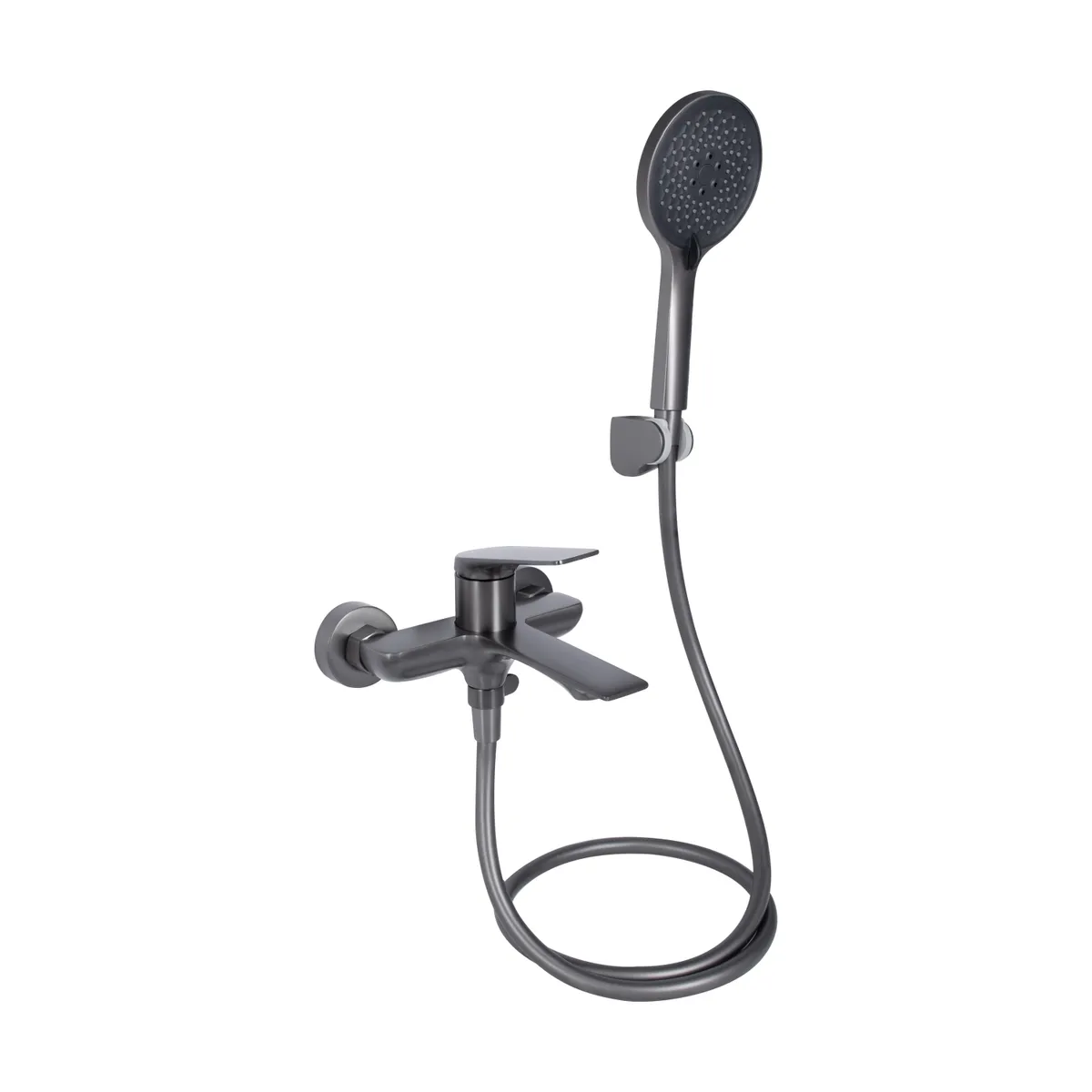 Змішувач для ванни Vlasta New, Gunmetal Black PVD (k35) з душовим гарнітуром QTVLA259GMB45643 Qtap, фото 1