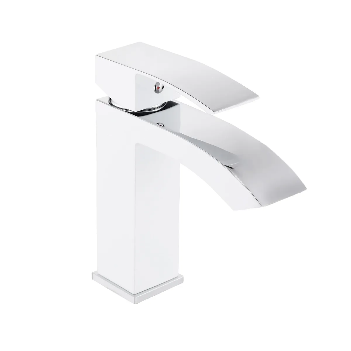 Змішувач для раковини низький Swan Cascada, Chrome/White (k35) QTSWA270CRW45568 Qtap, фото 1