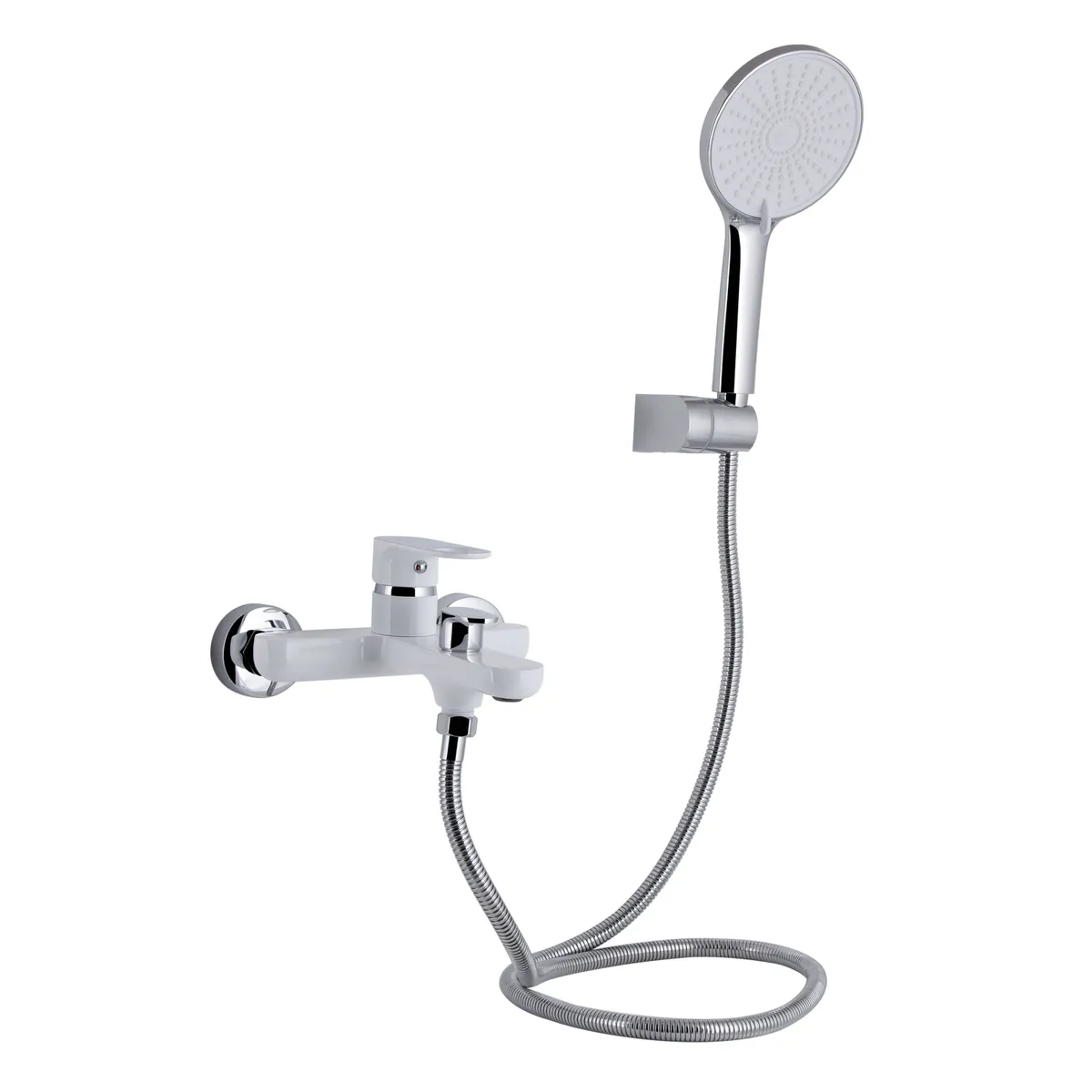 Змішувач для ванни Jay, Chrome/White (k35) з душовим гарнітуром QTJAY259CRW45553 Qtap, фото 1