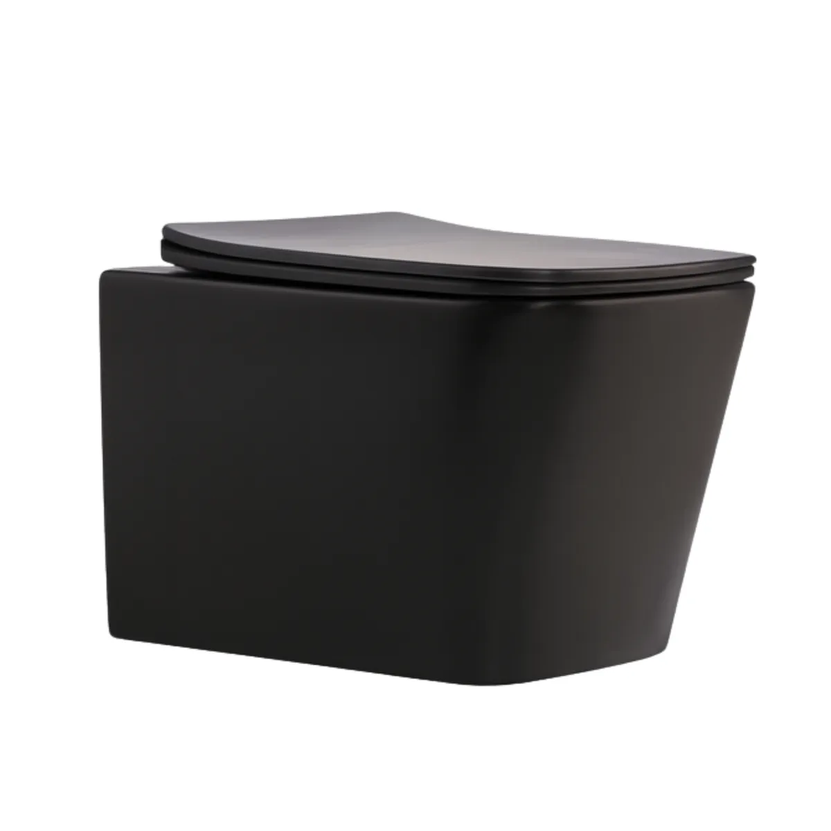Унітаз підвісний Tern New Ultra Quiet 490x365x325 мм, Matt Black, з сидінням Slim Duroplast/ Soft-close/ Quick Release QT17332303ASMB Qtap, фото 1