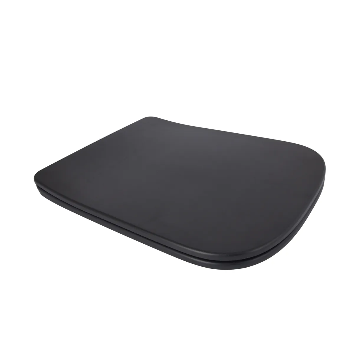 Сидіння для унітаза (Tern 490) 435x344x50 мм, Matt Black, з мікроліфтом, Slim Duroplast, Quick Release QTSC179MB47354 Qtap, фото 1