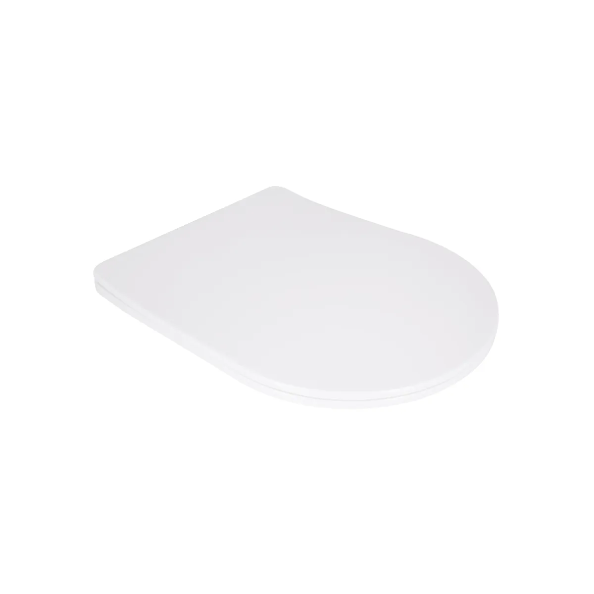 Сидіння для унітаза підлогового (Grand) 560×363×30 мм, White, з мікроліфтом, Slim Duroplast, Quick Release QT26228301W3 Qtap, фото 1