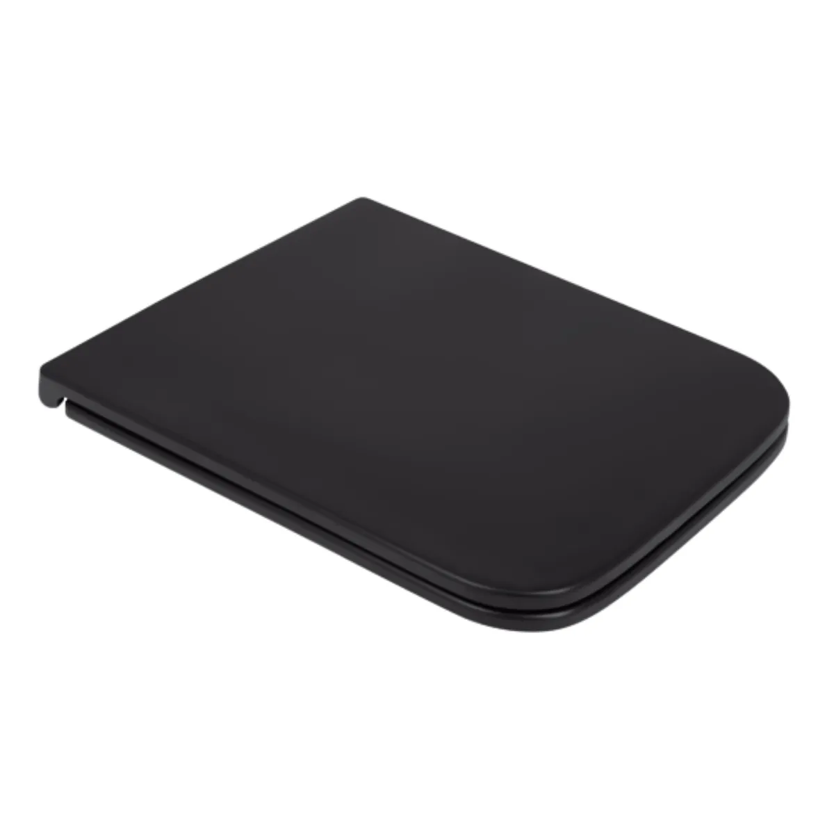 Сидіння для унітаза (Gemini) 435x357x37 мм, Matt Black, з мікроліфтом, Slim Duroplast, Quick Release QT99HY2312MB Qtap, фото 1