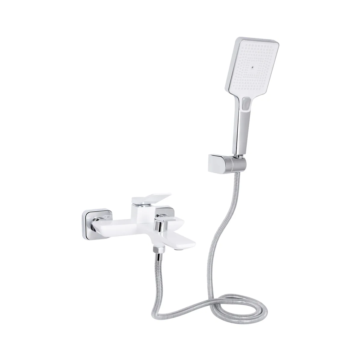 Змішувач для ванни Presto (з душовим гарнітуром) QTPRE259CRW45579 Chrome/White Qtap, фото 1