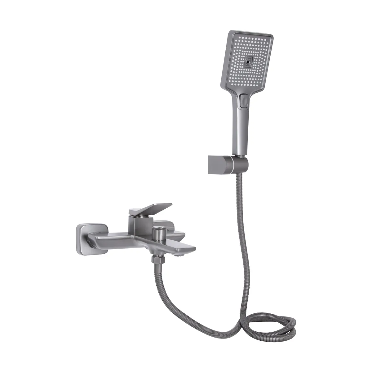 Змішувач для ванни Presto (з душовим гарнітуром) QTPRE259GRP45584 Gunmetal Black Qtap, фото 1