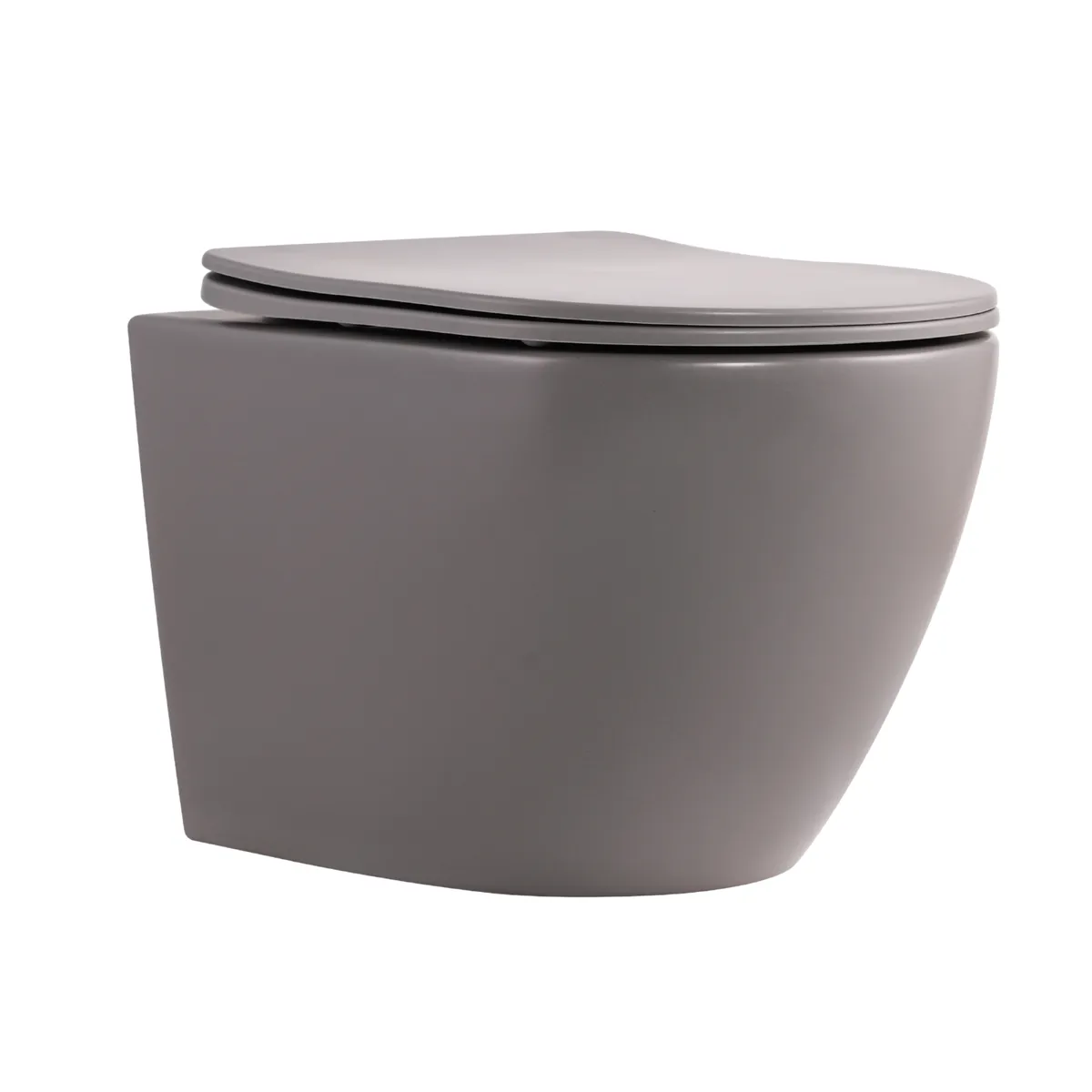 Унітаз підвісний Robin Ultra Quiet 490×365×325 мм, Stone Grey, з сидінням Slim Duroplast / Soft-close / Quick Release QT13332381АSSG Qtap, фото 1