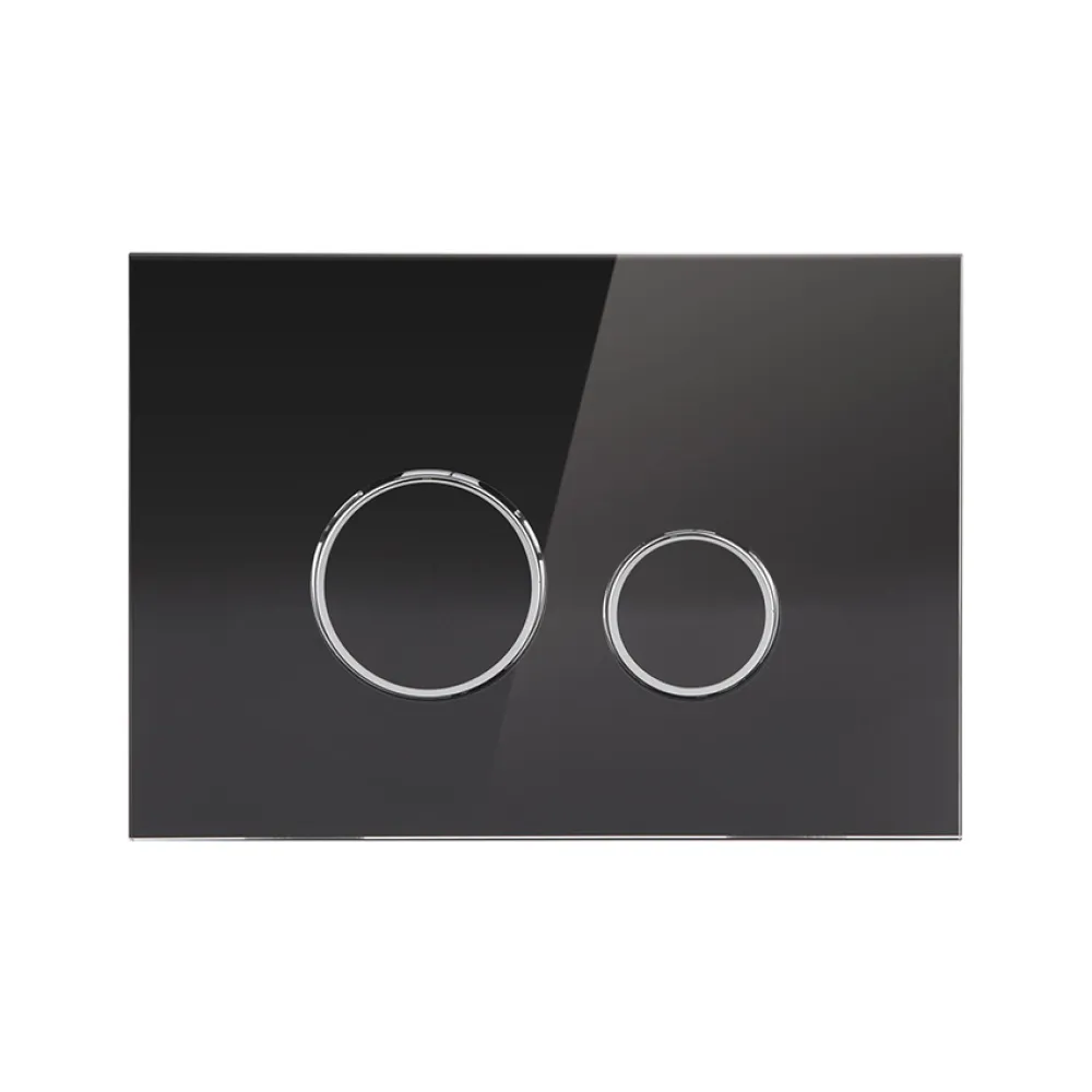 Клавіша змиву Nest 175х245х4 мм, Glass Black, кругла QT0111V1163GB Qtap, фото 1