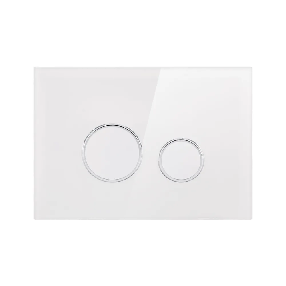Клавіша змиву Nest 175х245х4 мм, Glass White, кругла QT0111V1164GW Qtap, фото 1