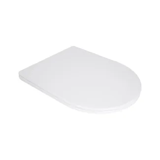 Сидіння для унітаза (Jay 520,640, Swan 520,640) 465x360x35 мм, White, з мікроліфтом, Slim Duroplast, Quick Release QT99SC5176W Qtap, фото 1