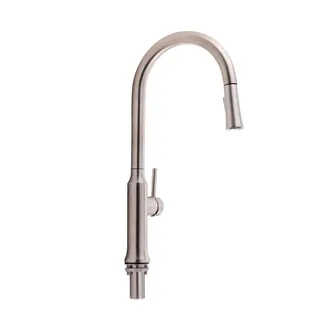 Змішувач для кухні Baruska, Brushed Nickel PVD (k35) з висувним виливом QTBAR9137103UN Qtap, фото 1