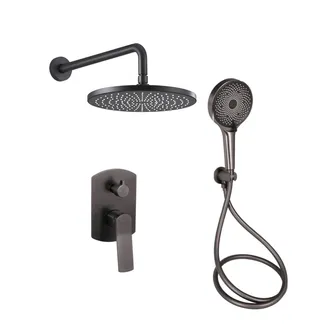 Душова система універсальна Slavonice, Gunmetal Black PVD (k35) прихованого монтажу на два споживачі QTSLA113GMB45899 Qtap, фото 1