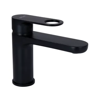 Змішувач для раковини низький Jay, Matt Black (k35) QTJAY270BLM45545 Qtap, фото 1