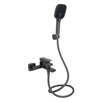 Змішувач для ванни Gemini, Gunmetal Black PVD (k35) з душовим гарнітуром QTGEM259GMB45684 Qtap, фото 1