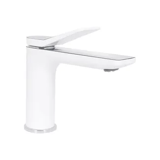 Змішувач для раковини низький Presto, Chrome/White (k35) QTPRE270CRW45576 Qtap, фото 1