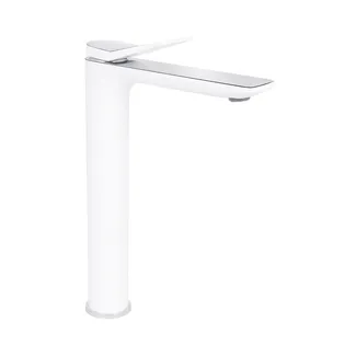 Змішувач для раковини високий Presto, Chrome/White (k35) QTPRE269CRW45577 Qtap, фото 1