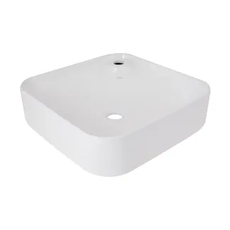 Раковина накладна Stork 430x430x125 мм, White, квадратна, без донного клапана QT15116137W Qtap, фото 1