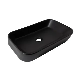 Раковина накладна Scorpio 550х390х120 мм, Matt Black, прямокутна, без донного клапана QT14112243MBN Qtap, фото 1