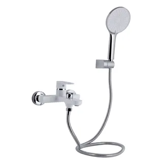 Змішувач для ванни Jay, Chrome/White (k35) з душовим гарнітуром QTJAY259CRW45553 Qtap, фото 1
