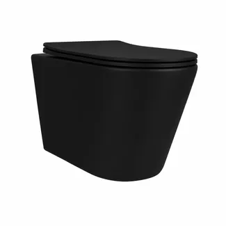Унітаз підвісний Scorpio Ultra Quiet 520x365x365 мм, Matt Black, з сидінням Slim Duroplast/ Soft-close/ Quick Release QT14332380AMB Qtap, фото 1