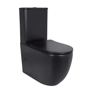 Унітаз підлоговий Robin Ultra Quiet 660x360x855 мм, Matt Black, з сидінням Slim Duroplast/ Soft-close/ Quick Release QT13226083AMB Qtap, фото 1