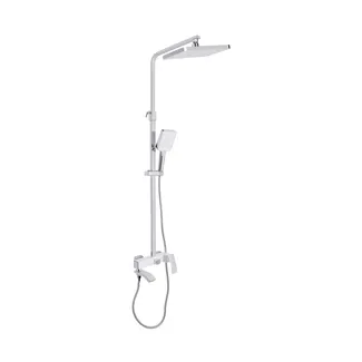 Душова система універсальна Swan Cascada, Chrome/White (k35) на три споживачі (з виливом) QTSWA111CRW45570 Qtap, фото 1