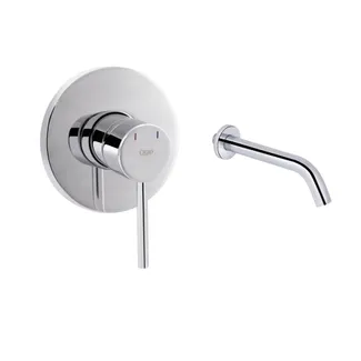 Комплект для умивальника Qtap Spring Chrome: Змішувач QTSPRCRM 0101 +  вилив QTVYT246CRM45930, фото 1
