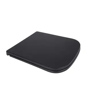 Сидіння для унітаза (Tern) 420х340х35 мм, Matt Black, з мікроліфтом, Slim Duroplast, Quick Release QT99HY2322MB Qtap, фото 1