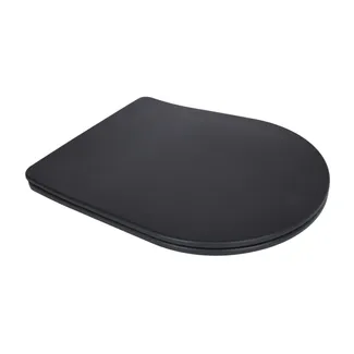 Сидіння для унітаза (Robin 660, Scorpio 520,660) 460x362x50 мм, Matt Black, з мікроліфтом, Slim Duroplast, Quick Release QTSC179MB47352 Qtap, фото 1
