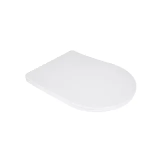 Сидіння для унітаза підлогового (Vlasta) 560×363×30 мм, White, з мікроліфтом, Slim Duroplast, Quick Release QT28228300W3 Qtap, фото 1