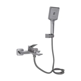 Змішувач для ванни Presto (з душовим гарнітуром) QTPRE259GRP45584 Gunmetal Black Qtap, фото 1