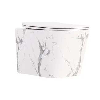 Унітаз підвісний Tern Ultra Quiet 490×365×325 мм, Marble, з сидінням Slim Duroplast / Soft-close / Quick Release QT17332303ASMR Qtap, фото 1