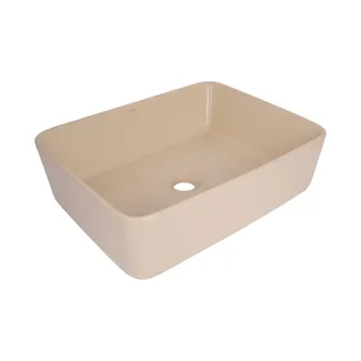 Раковина накладна Tern 480x370x135 мм, Beige, прямокутна, з донним клапаном QT17116069SB Qtap, фото 1