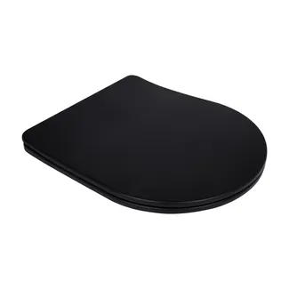Сидіння для унітаза (Robin 490) 425x363x50 мм, Matt Black, з мікроліфтом Slim Duroplast, Quick Release QTSC179MB48676 Qtap, фото 1