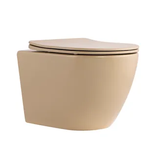 Унітаз підвісний Robin Ultra Quiet 520×365×340 мм, Beige, з сидінням Slim Duroplast / Soft-close / Quick Release QTROB26SB48997 Qtap, фото 1