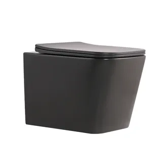 Унітаз підвісний Tern Ultra Quiet 520×345×325 мм, Anthracite, з сидінням Slim Duroplast / Soft-close / Quick Release QTTER26AN48999 Qtap, фото 1