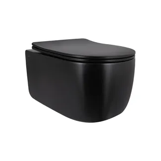 Унітаз підвісний Taurus Ultra Quiet 515×360×350 мм, Matt Black, з сидінням Slim Duroplast / Soft-close / Quick Release QTTAU28BLM50504 Qtap, фото 1