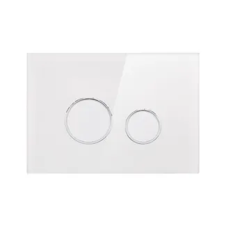 Клавіша змиву Nest 175х245х4 мм, Glass White, кругла QT0111V1164GW Qtap, фото 1