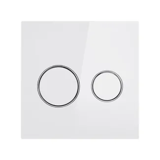 Клавіша змиву Nest UNI 190x190x13 мм, Glass White, кругла QT0211P01V1176W Qtap, фото 1