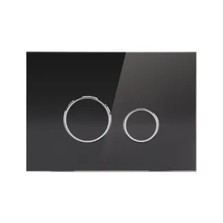Клавіша змиву Nest 175х245х4 мм, Glass Black, кругла QT0111V1163GB Qtap, фото 1