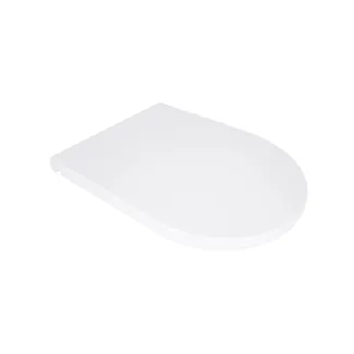Сидіння для унітаза (Robin, Scorpio) 465x365x50 мм, White, з мікроліфтом, Slim Duroplast, Quick Release QT99HY2049W Qtap, фото 1