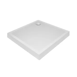 Душовий піддон Tern 309912C, 90x90x12 см, квадратний, акриловий + ніжки, діаметр зливу 90 мм + сифон з гідрозатвором хром Qtap, фото 1