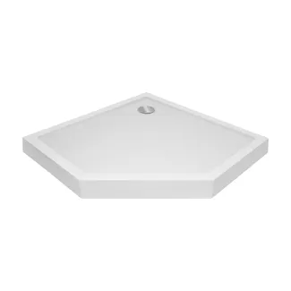 Душовий піддон Diamond 301112, 100x100x12 см, п'ятикутний, акриловий + ніжки, діаметр зливу 90 мм Qtap, фото 1