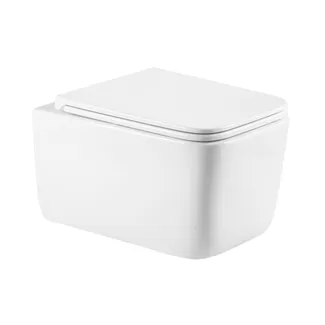 Унітаз підвісний Gemini Ultra Quiet 520×360×350 мм, White, з сидінням Slim Duroplast/ Soft-close/ Quick Release QTGEM26W45430 Qtap, фото 1