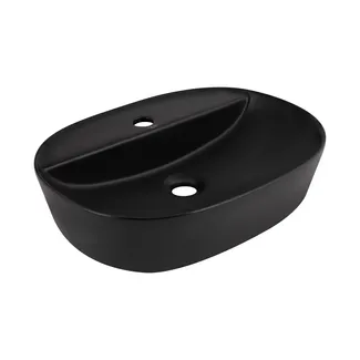 Раковина накладна Scorpio 500x380x120 мм, Matt Black, овальна, без донного клапана QT146533MB Qtap, фото 1