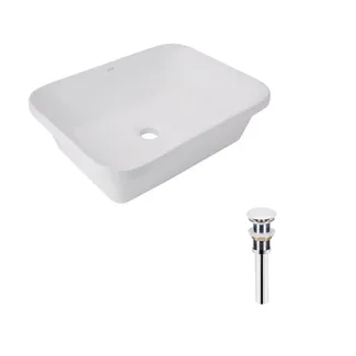 Комплект Qtap Scorpio: Раковина врізна прямокутна 510х390х145 мм White + Донний клапан PU02, фото 1
